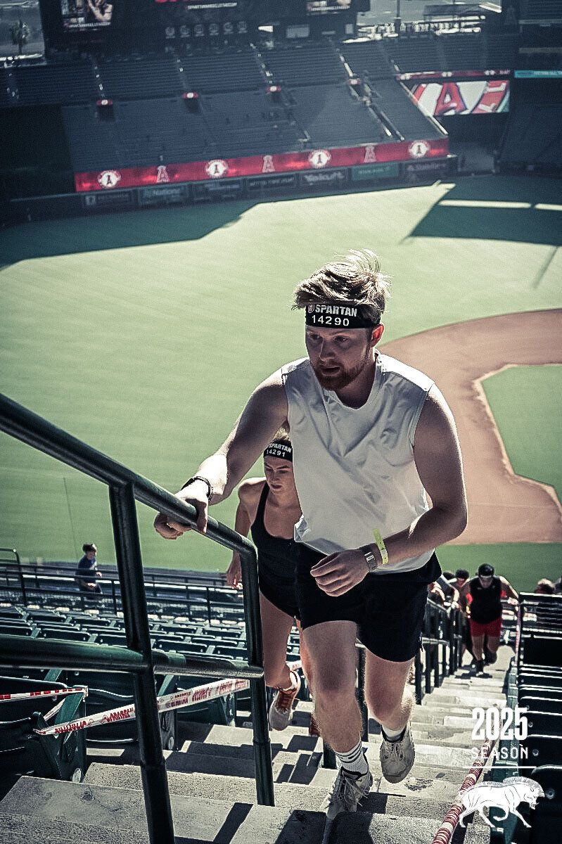 Luke Erickson at a Spartan Race, Angel Stadium